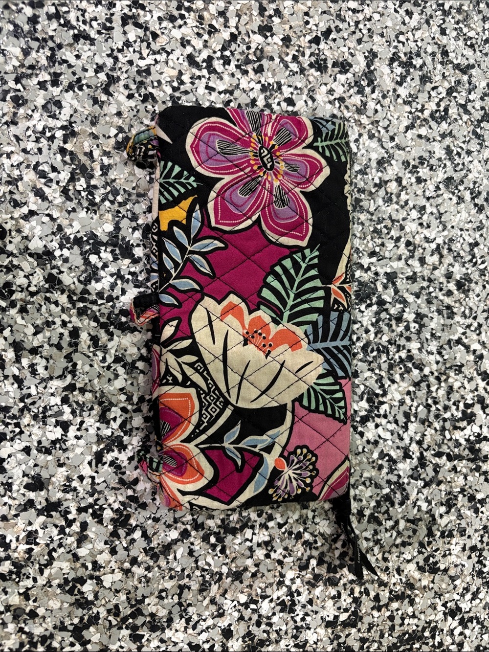 Floral Quilted Pencil Case - Pink Multicolor